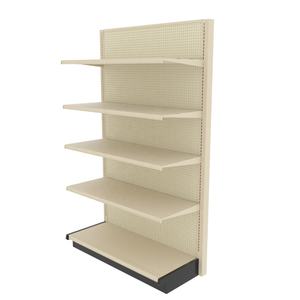 Gondole murale commerciale durable en L, étagère métallique simple face à 5 niveaux, 68L x 200H x 40P, pour supermarché - Product Image 3