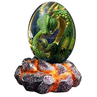 Huevo de dragón de Lava tallado, resina de cristal, con adornos de Base, oferta de Amazon