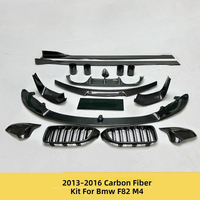 Kit carrosserie amélioré en fibre de carbone sur mesure pour BMW M4 F82 2013-2016 : Lame avant, diffuseur arrière, jupes latérales et coques de rétroviseurs