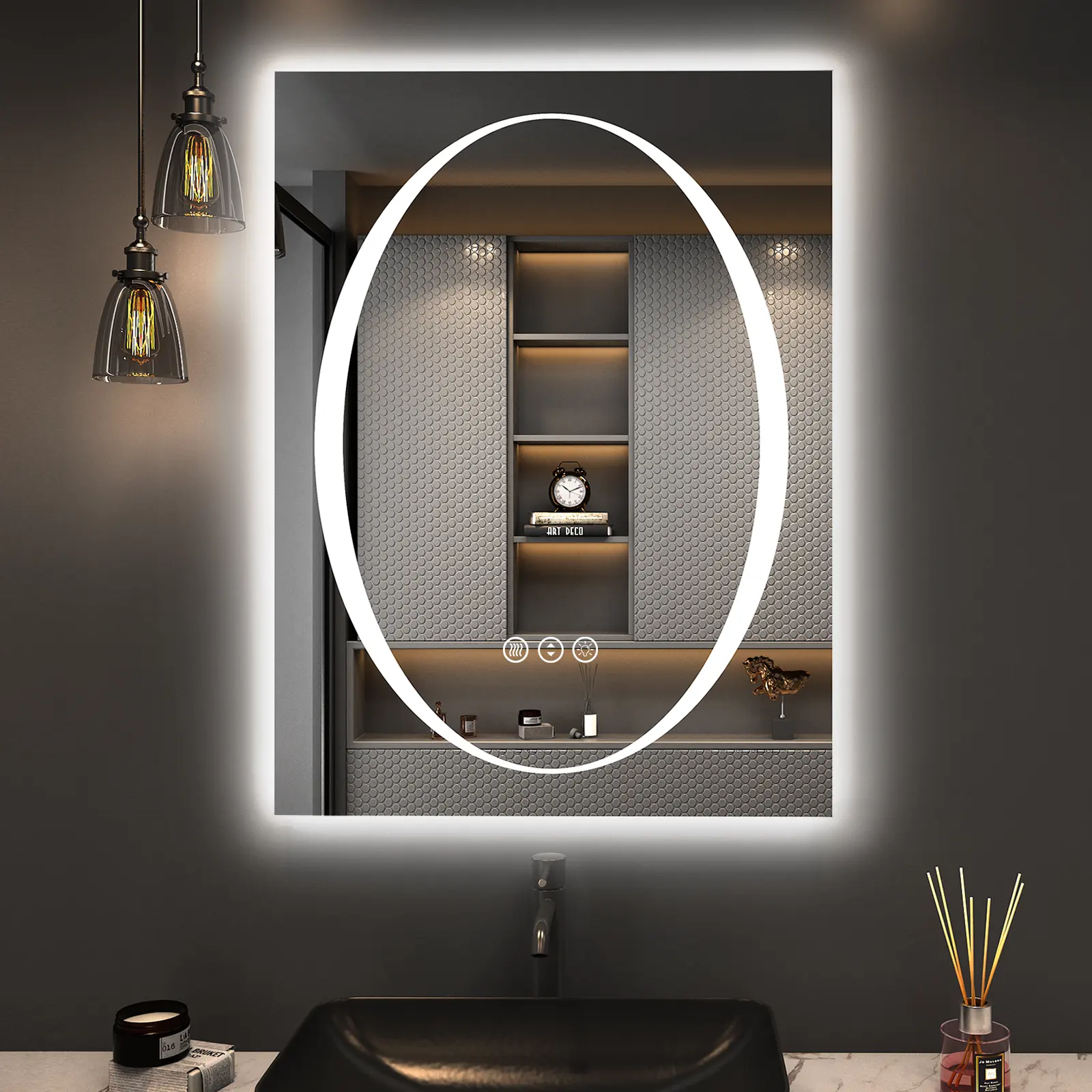 High quality LED Mirror defogger Smart touch Tempered Bathroom Mirror