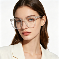 Lunettes de soleil carrées classiques personnalisées de haute qualité hommes et femmes monture transparente universelle Collections de lunettes en gros