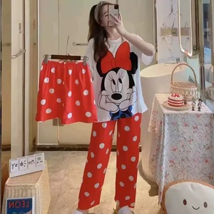Oferta 2025: Conjunto <span class=keywords><strong>de</strong></span> Pijama <span class=keywords><strong>de</strong></span> 3 Piezas para <span class=keywords><strong>Mujer</strong></span>, Diseño Lindo, Manga Corta, Cuello Redondo, Estampado Digital, Talla Única, Ropa <span class=keywords><strong>de</strong></span> Dormir - Product Image 3