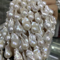 Factory Sale 22-26mm Wrinkle-Flawless Baroque White Freshwater Pearls Natural Loose Middle Size String Elegant Jewelry Making