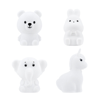 Veilleuse portable pour bébé, rechargeable par USB, lampe LED RGB, forme de lapin en silicone souple, à intensité variable, pour chambre d'enfant