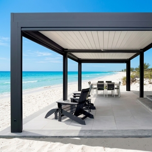 Pergola autoportante en aluminium, gazebo moderne d'extérieur, pavillon de jardin imperméable avec lames orientables pour patio et cour - Product Image 1