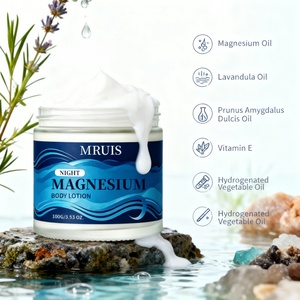 Loción Corporal de <span class=keywords><strong>Magnesio</strong></span>, Crema Hidratante Relajante y Calmante para la Noche, Mantequilla Corporal Hidratante, Mejora el Sueño, Alivia la Tensión Muscular, OEM - Product Image 3