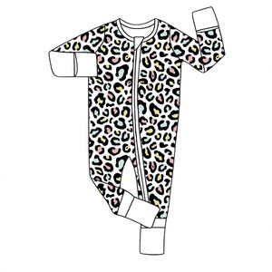 Traje de una pieza de punto de bambú de 190Gsm para bebés de 2 años, Pelele de bebé a granel, pijama, traje de cuerpo, cierre de cremallera, suministro ODM - Product Image 2