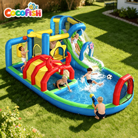 Parc aquatique gonflable sur le thème des crabes Cocofish, aire de jeux en tissu Oxford, château gonflable multifonction, combo de château gonflable