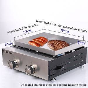 BARBECUE Plaque à gaz en acier inoxydable <span class=keywords><strong>Plancha</strong></span> Grill <span class=keywords><strong>pour</strong></span> le <span class=keywords><strong>camping</strong></span> en plein air - Product Image 4