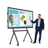 Pizarra Interactiva Inteligente MZY de 75 Pulgadas, 4K UHD, para Aula, con Cámara de 4800MP, 8 Micrófonos, Transmisión Inalámbrica, para Reuniones Empresariales