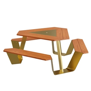 Wholesale Modern 4-6 Person Portable Aluminum Folding Picnic <b>Table</b> for Outdoor <b>BBQ</b> Roll-up Wood Grain Camping <b>Table</b> - Product Image 6