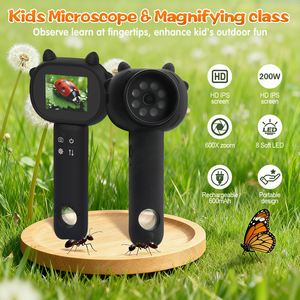 32GB Handheld Portable Usb led 2.4 Inch Kids <b>Microscope</b> 500X Magnification Digital Outdoor Nature Study Tool Children <b>Microscope</b> - Product Image 4