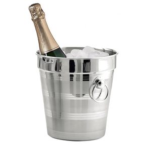 Supporto per secchiello ghiaccio in acciaio inox, altezza 74 cm, con secchio da 4 litri per raffreddare bevande - Product Image 4