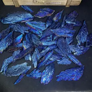 Großhandel Kristall Kyaniit Rauhstein Original blaue Federn Tourmaline roher Stein zur Dekoration