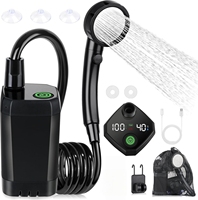 Douche portable pour le camping, pompe rechargeable pour douche extérieure avec affichage numérique intelligent et écran LED