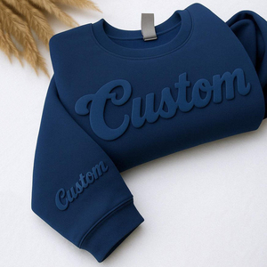 Sweat-shirt personnalisé avec motif en relief, sweat à capuche avec texte en relief, impression 3D personnalisée, pull à lettrage en relief - Product Image 2