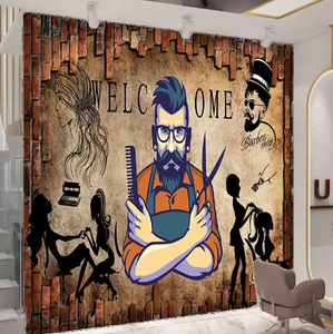 Calcomanía <span class=keywords><strong>de</strong></span> pared <span class=keywords><strong>de</strong></span> barbería Peluqueros profesionales Barbería Corte <span class=keywords><strong>de</strong></span> pelo <span class=keywords><strong>de</strong></span> hombre Mural <span class=keywords><strong>de</strong></span> pared <span class=keywords><strong>de</strong></span> bienvenida Decoración grande - Product Image 1