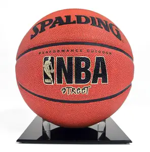 Clear Acryl Basketbal Display Stand Black Base Acryl Sport Bal Standhouder