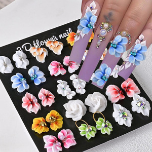 Decoraciones de Uñas de Diseño Popular, 30 Piezas/Paquete, Estilo Mixto, Adornos de Flores Acrílicas 3D para Arte de Uñas, DIY - Product Image 1