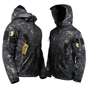 Veste tactique d'opérations spéciales pour hommes, doublée de polaire chaude d'hiver, imperméable, avec capuche, pour la randonnée, le snowboard - Product Image 2