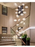 Lustre en verre soufflé à la main de style nordique personnalisé, luminaire suspendu moderne en forme de bulle pour hall d'hôtel, villa, escalier, salon