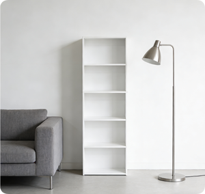 Libreria Moderna <span class=keywords><strong>a</strong></span> <span class=keywords><strong>Parete</strong></span> in Legno con Scala, Scaffale Portlibri Bianco - Product Image 4