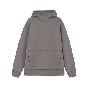 High Neck Hooded Sweatshirt Women Loose Fit Breathable Solid Color Autumn Winter Wear - Product Image 5