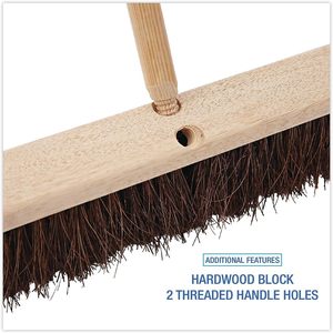 Cepillo de limpieza para pisos Boardwalk 20124 de fibra natural de palma, cabezal de cepillo de 24 pulgadas y 3 1/4 pulgadas, esponja para limpieza de pisos y baños, material PP - Product Image 4