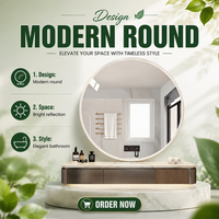 Miroir de maquillage mural rond moderne taille personnalisable avec interrupteur tactile ou capteur vente en gros en usine pour une utilisation en appartement