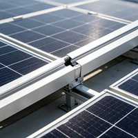 Accessoire d'installation solaire sur toiture, rail de montage solaire court en alliage d'aluminium AL6005-T5 SECARE-B52 pour montage de panneaux solaires photovoltaïques