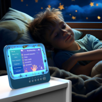 Jam Alarm Elektronik Digital 7-inci dengan Fitur Snooze, Kontrol Suara, Hemat Energi, Pengisian Daya USB, Pengubah Warna, Bahan ABS, untuk Ruang Tamu
