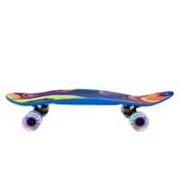 Skateboard Cruiser Dragon à double concave en plastique de 26*7 pouces, conçu sur mesure, avec plateau en aluminium et quatre roues LED clignotantes, écologique
