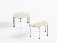 Table de formation commerciale contemporaine BT, bureau d'étude, écologique, plateau en MFC E0 avec revêtement en poudre, finition texture en relief allemande