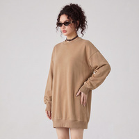 Robe Sweatshirt Longue Col Rond Vintage Femme SS26D104 380 GSM 100% Coton Lavé Impression Personnalisée