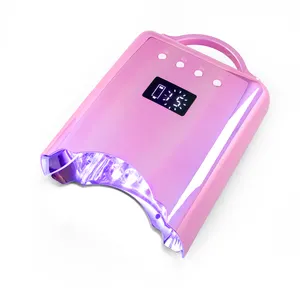 Professional Pro Cure Rechargeable Wireless Cordless Gradient Color 78w Gel UV led Nail Dryer Lamp With Removable Base Design