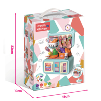 Ensemble de jeu de cuisine miniature pour enfants avec pulvérisateur d'eau en plastique ABS, table de cuisine de simulation pour les aventures culinaires des filles, à partir de 5 ans