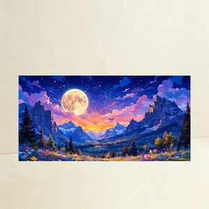 Impression sur toile de paysage pittoresque, décoration murale rectangulaire moderne, sans cadre, taille moyenne 25-32 pouces - Product Image 1