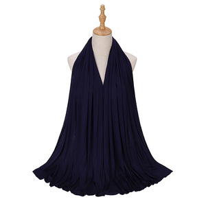 <strong>Wholesale</strong> Women New Luxury Customize Made Premium Stretch Jersey Hijab 75*175cm Cotton Long Jersey Luxe Scarf <strong>Shawls</strong> - Product Image 5