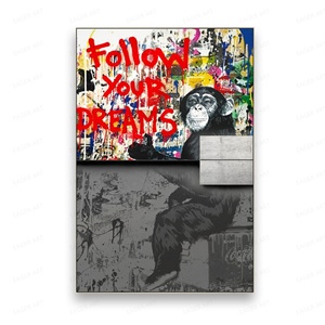 Graffiti Pop Street Art pittura a mano opere d'<span class=keywords><strong>arte</strong></span> <span class=keywords><strong>Banksy</strong></span> e arti murali intaglio per 3D rilievo dipinti a più strati - Product Image 2