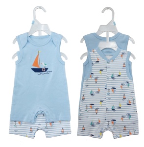 Vendita calda nuovo design pagliaccetto neonato vestiti per bambini senza maniche stampato e pigiama tascabile in camicia set - Product Image 5