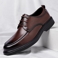 Chaussures habillées d'affaires pour hommes, imperméables, durables, à lacets, avec doublure polaire chaude pour l'hiver, rehaussantes, pour le commerce transfrontalier