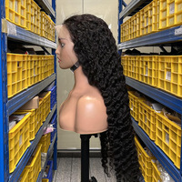 Perruque en cheveux humains naturels bouclés et rebondissants, avec dentelle frontale complète, fournisseur de perruques longues HD Deep Wave de 40 pouces pour femmes noires