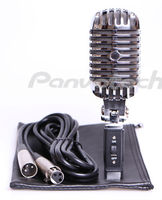 Microphone filaire dynamique rétro classique vintage KTV karaoké, cardioïde, réduction de bruit, métal plaqué moulé sous pression, utilisation sur scène, fête