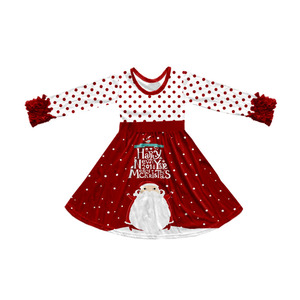 Milk Silk Printed <b>Girls</b> <b>Dress</b>, <b>Long</b> Sleeve / Sleeveless Ruffle Twirl <b>Dress</b> for Christmas Halloween Holiday Party - Product Image 1