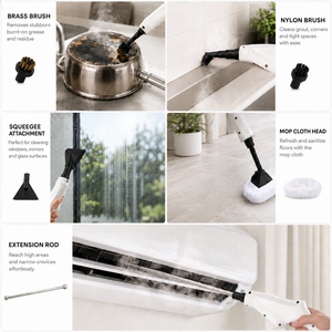 เครื่องทำความสะอาดไอน้ำ OEM ODM 1500W แรงดันสูง 3 บาร์ ถังขนาด 1000 มล. ปรับความเร็วได้ 6 ระดับ ร้อนเร็วภายใน 15 วินาที ชุดทำความสะอาดสำหรับครัวเรือน - Product Image 4