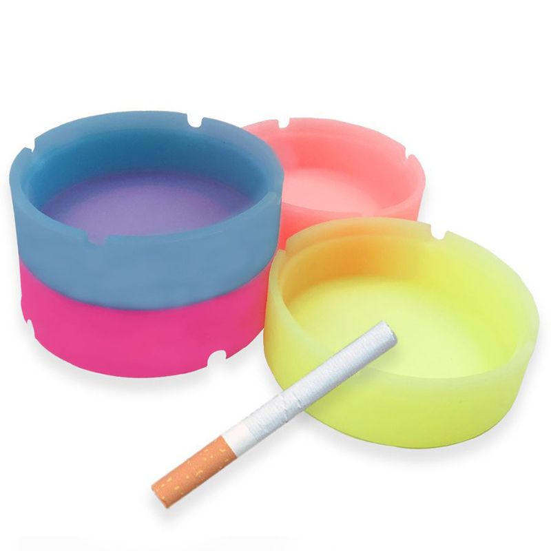 Unbreakable Silicone Ashtray with for Cigarette