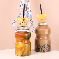 Supplier Grosir Botol PET Transparan Bentuk Khusus 300ml-500ml untuk Minuman Teh Susu dan Soda dengan Sablon dan Logo Kustom