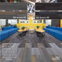 Dalles de moquette modulaires 25x100cm 100% polypropylène avec support PVC rayé amovible, résistantes à l'eau, écologiques pour bureau et maison