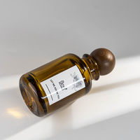 Bouteille de Parfum en Verre Ronde Vide Givrée Ambre Noir Transparent Luxe pour Parfums, 30 ml, 50 ml, 100 ml, avec Emballage Boîte