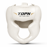 Casque de boxe en cuir PU personnalisé avec logo OEM pour la boxe, le kickboxing, les arts martiaux, l'entraînement et la protection de la tête - Vente en gros
